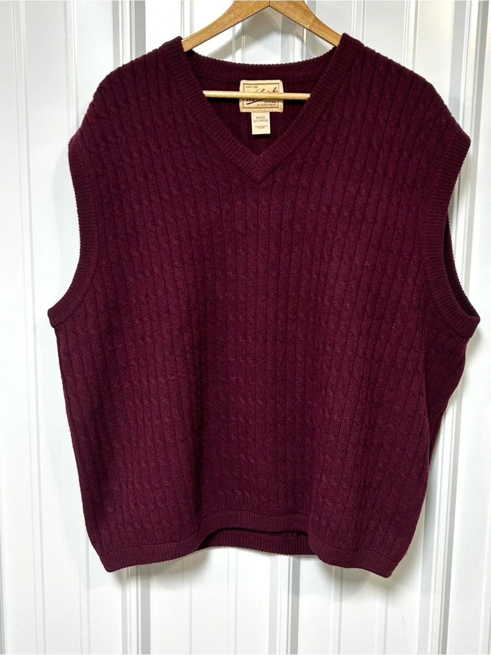 Vintage Woolrich Sweater Vest Burgundy Mens XXL Y2K 90s